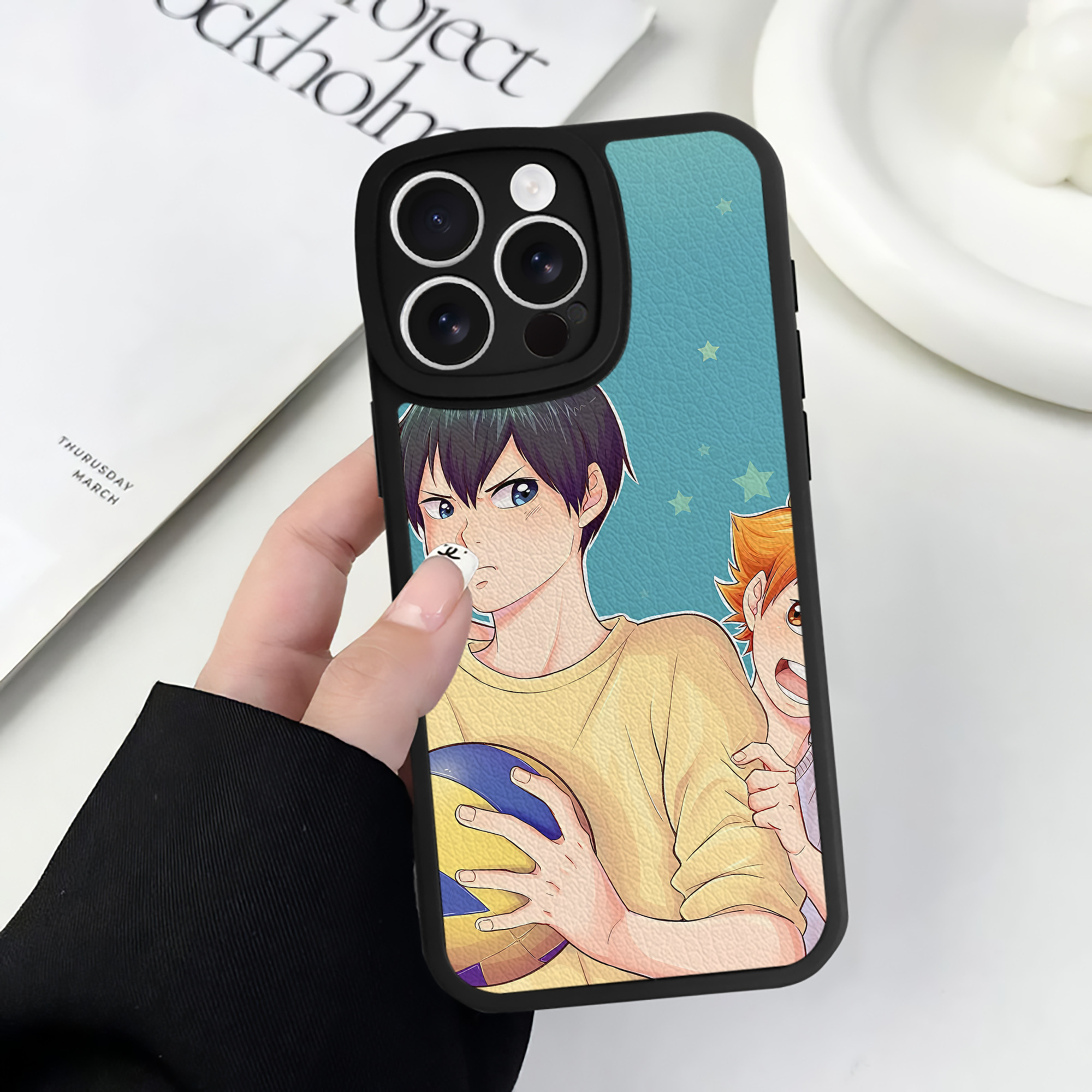 （画像用） ハイキュー!! Haikyu!! 【iPhone 16シリーズ対応】シリコンスマホケース（レザー調） 材質：シリコン